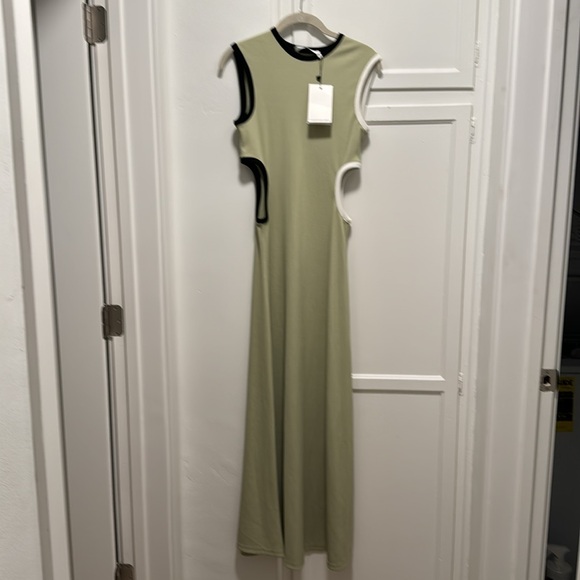 NWT Christopher Esber Fran dress pistachio with black and white trim size AU8 - Picture 2 of 6